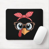 Truthahn Gesicht Leopard Stirnband Thanksgiving Pi Mousepad (Mit Mouse)