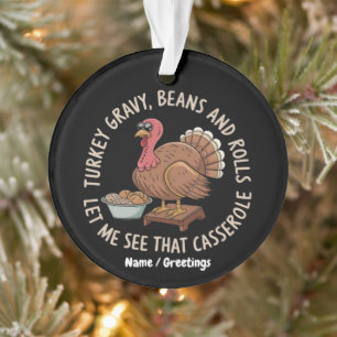 Truthahn-Gravy-Bohnen-und-Brötchen-Auflauf Ornament
