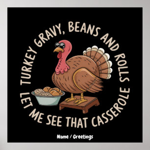 Truthahn-Gravy-Bohnen-und-Brötchen-Auflauf Poster