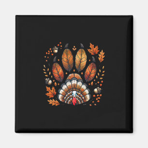 Truthahn-Hunde-Pfotenabdruck Herbst Thanksgiving W Magnet