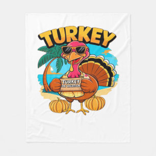 Truthahn im Urlaub in Jamaika Klassisches T-Shirt. Fleecedecke