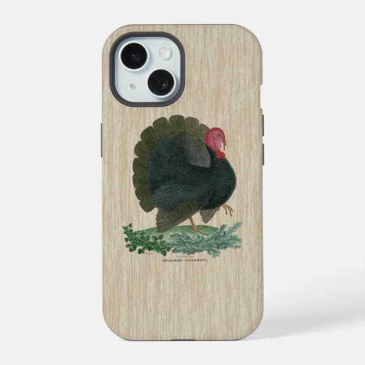 Truthahn im Vintage-Stil iPhone 15 Hülle (Rückseite)