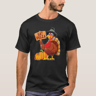 Truthahn isst Pizza Erwachsener Vegan Kinder Ernte T-Shirt