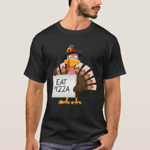 Truthahn isst Pizza Erwachsener Vegan Kinder Ernte T-Shirt