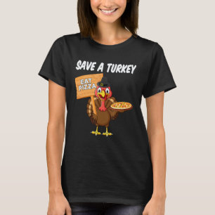 Truthahn isst Pizza Erwachsener Vegan Kinder Lusti T-Shirt