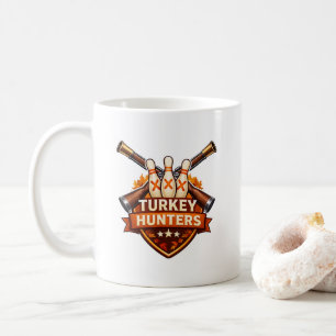 Truthahn-Jäger-Bowling-Team-Logo Kaffeetasse