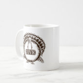 Truthahn-Jiver oder auch einfach Jive Turkey ist e Kaffeetasse (Vorderseite Links)