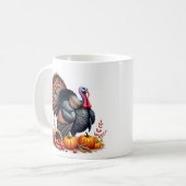 Truthahn-Kaffeetasse zum Erntedankfest Kaffeetasse (Vorderseite Links)