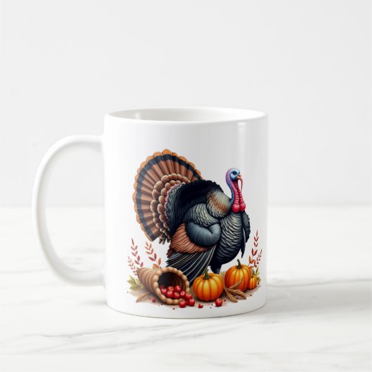 Truthahn-Kaffeetasse zum Erntedankfest Kaffeetasse (Links)