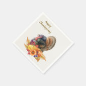 Truthahn Kürbisse Thanksgiving Serviette (Ecke)