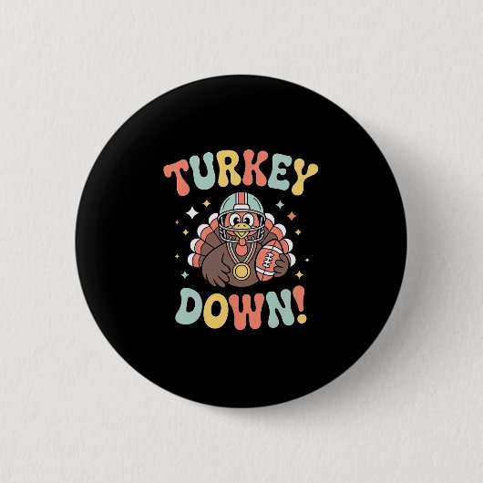 Truthahn lustiger Fuß Thanksgiving Button (Vorderseite)