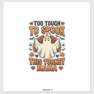 Truthahn-Mama-Halloween-Shirt mit Vintage-Nurse-Gh Aufkleber