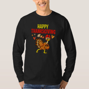 Truthahn mit Fußball-Herbst-Fall-Stimmung Froh Dan T-Shirt