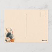 Truthahn mit Herbstlaub Frohes Erntedankfest Paste Postkarte (Rückseite)