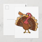 Truthahn mit Kuchenstück Postkarte (Vorne/Hinten)