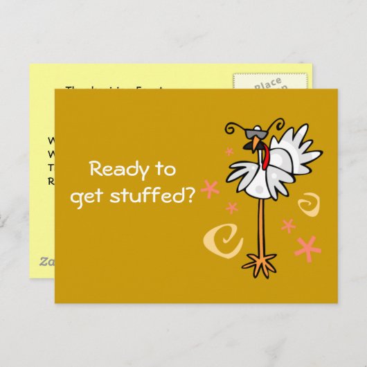 Truthahn mit Spezies, Bereit zum Füllen? Einladungspostkarte (Vorne/Hinten)