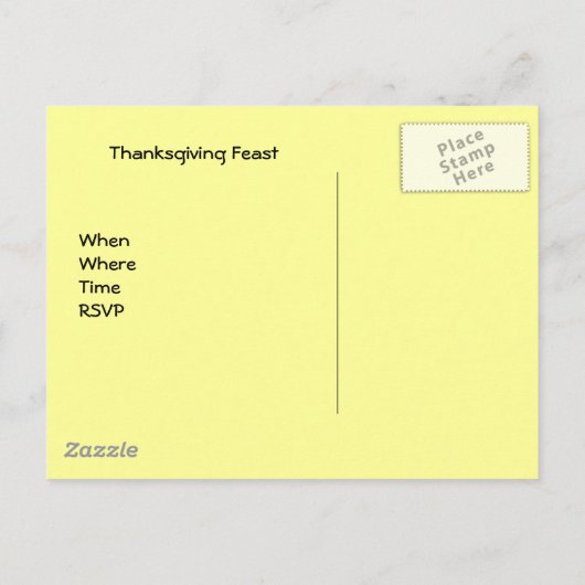 Truthahn mit Spezies, Bereit zum Füllen? Einladungspostkarte (Rückseite)