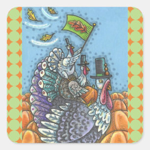 TRUTHAHN-NATION, GOBBLERS UNITED FEIERTAGS-AUFKLEB QUADRATISCHER AUFKLEBER