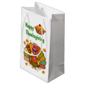 Truthahn-Patchwork-Thanksgiving Kleine Geschenktüte (Rückseite Schrägansicht)
