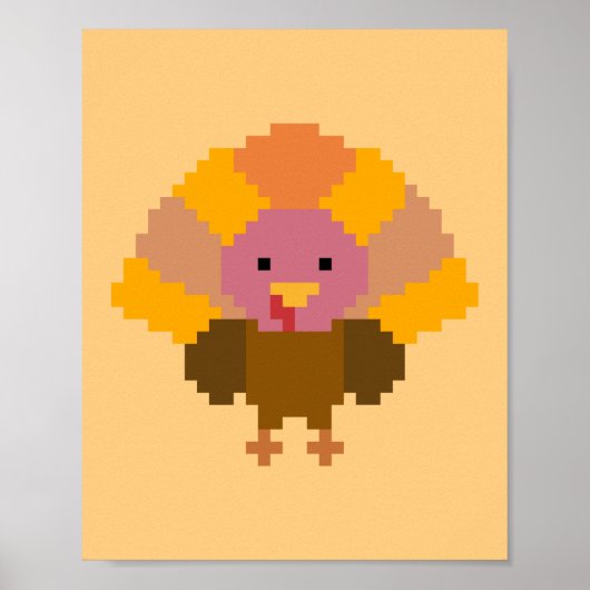 Truthahn - Pixel Art Poster (Vorne)
