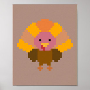 Truthahn - Pixel Art Poster
