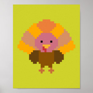 Truthahn - Pixel Art Poster