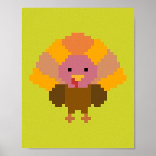 Truthahn - Pixel Art Poster (Vorne)