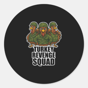 Truthahn-Rache-Truppe Lustige Truthahn-Crew Thanks Runder Aufkleber