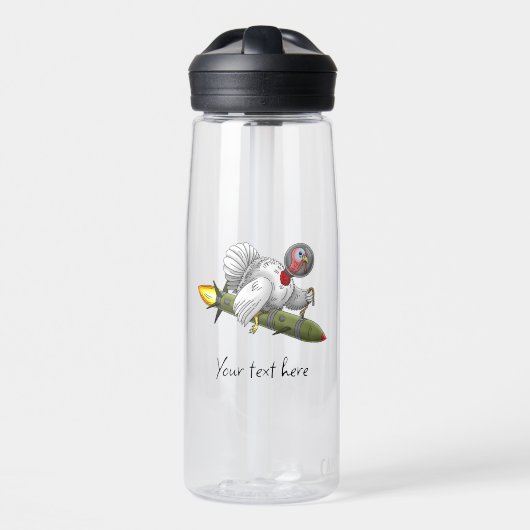 Truthahn-Rakete im Weltraum Trinkflasche (Vorne)
