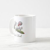 Truthahn Rakete Zurück zur Schule Kaffeetasse (Vorderseite Links)
