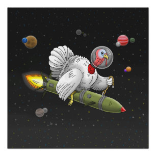 Truthahn-Raketen-Thanksgiving-Flug Poster
