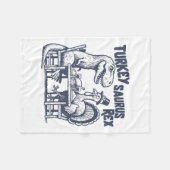 Truthahn Saurus Rex Lustiger Dinosaurier T-Rex Tru Fleecedecke (Vorderseite (Horizontal))