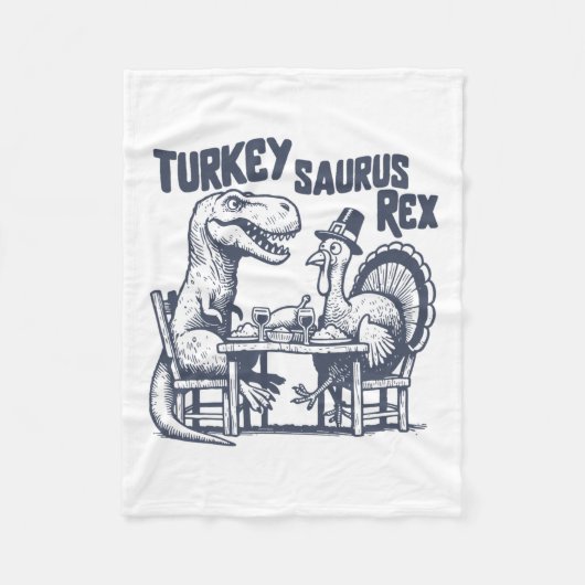 Truthahn Saurus Rex Lustiger Dinosaurier T-Rex Tru Fleecedecke (Vorderseite)