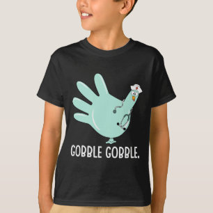 Truthahn schrubbt Gummihandschuhe Krankenschwester T-Shirt