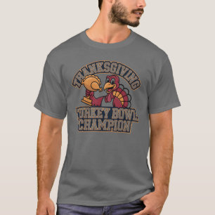 Truthahn-Schüssel-Champion Spieltagsessen Football T-Shirt