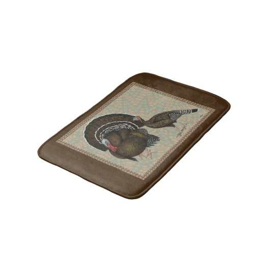 Truthahn-Standardbronzeporträt Badematte (Schrägansicht)