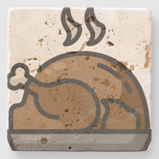 Truthahn Steinuntersetzer (Vorderseite)