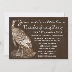 Truthahn Thanksgiving-Party Einladung
