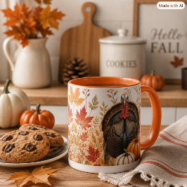 Truthahn und Kürbisse Herbsternte Wildlife Tasse