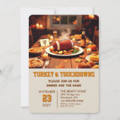 Truthahn und Touchdowns Dinner-Einladung Einladung (Vorderseite)
