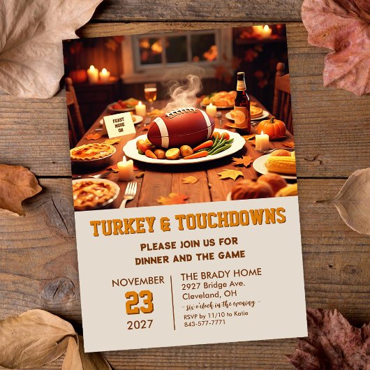 Truthahn und Touchdowns Dinner-Einladung Einladung