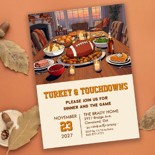 Truthahn und Touchdowns Dinner-Einladung Einladung