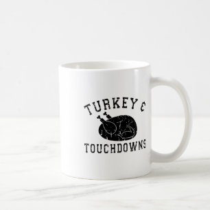 Truthahn und Touchdowns Lustiger Herbst Thanksgivi Kaffeetasse