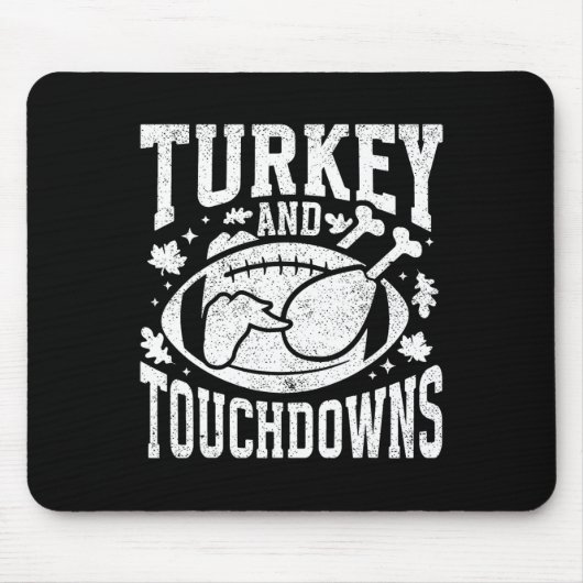 Truthahn und Touchdowns Lustiger Thanksgiving-Foot Mousepad (Vorne)
