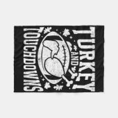 Truthahn und Touchdowns Lustiges Thanksgiving Foot Fleecedecke (Vorderseite (Horizontal))