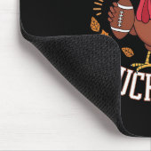 Truthahn und Touchdowns Lustiges Thanksgiving-Foot Mousepad (Ecke)