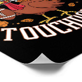 Truthahn und Touchdowns Lustiges Thanksgiving-Foot Poster (Ecke)