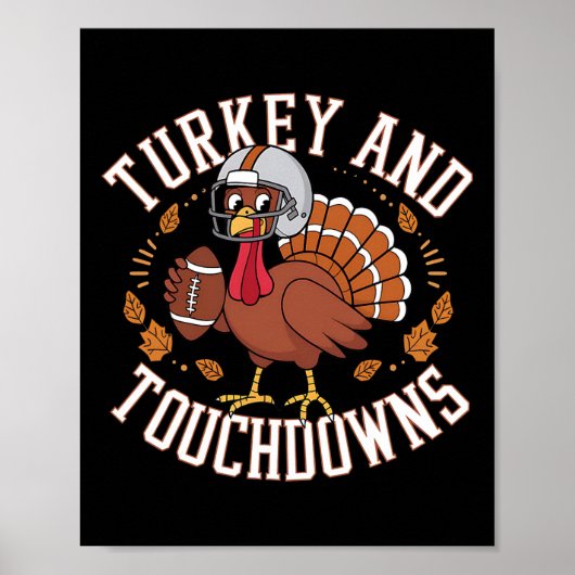 Truthahn und Touchdowns Lustiges Thanksgiving-Foot Poster (Vorne)