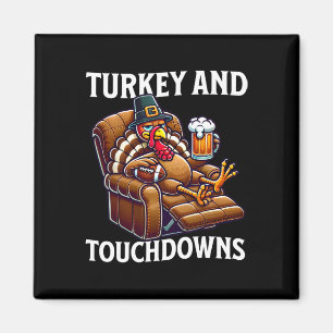 Truthahn und Touchdowns Thanksgiving Football Dad Magnet