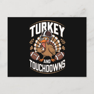 Truthahn und Touchdowns Thanksgiving Football Feiertagspostkarte
